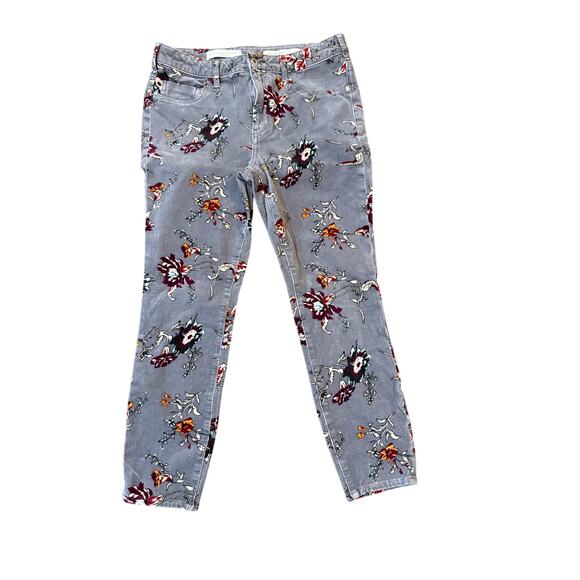 Anthropologie Pilcro & The Letterpress High Rise Skinny Floral Corduroy Pants - Picture 2 of 4